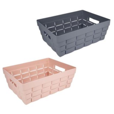 Plastic Basket - Woven Pattern (36 x 27 x 13cm)